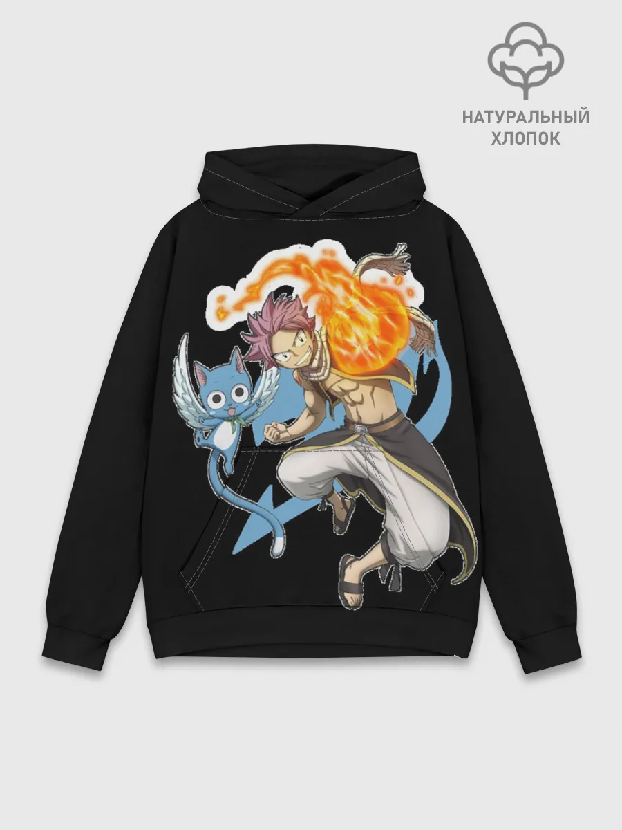 Худи мужской база хлопок / Нацу и Хеппи из Хвоста Фей