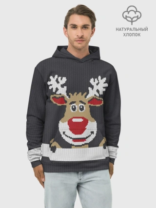 Худи мужской база хлопок / Олень