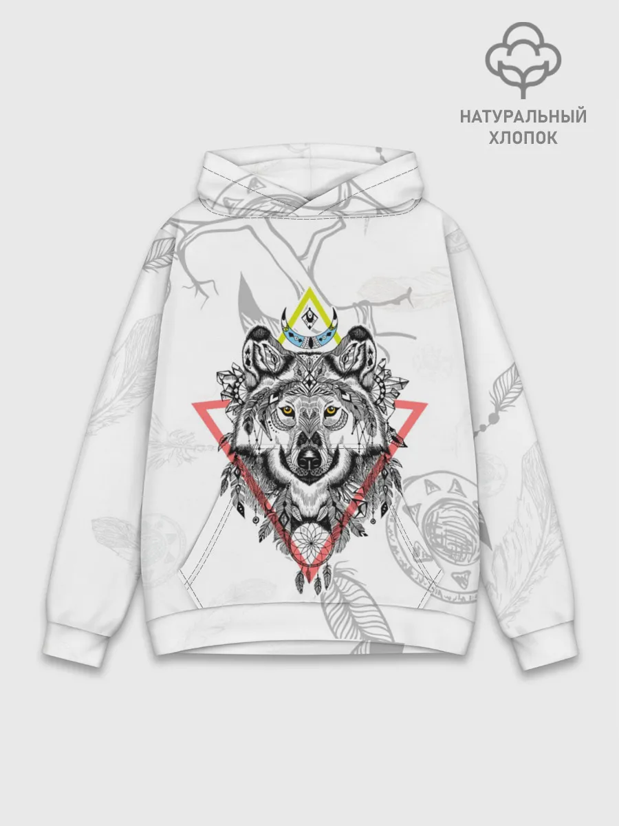 Худи мужской база хлопок / Волк