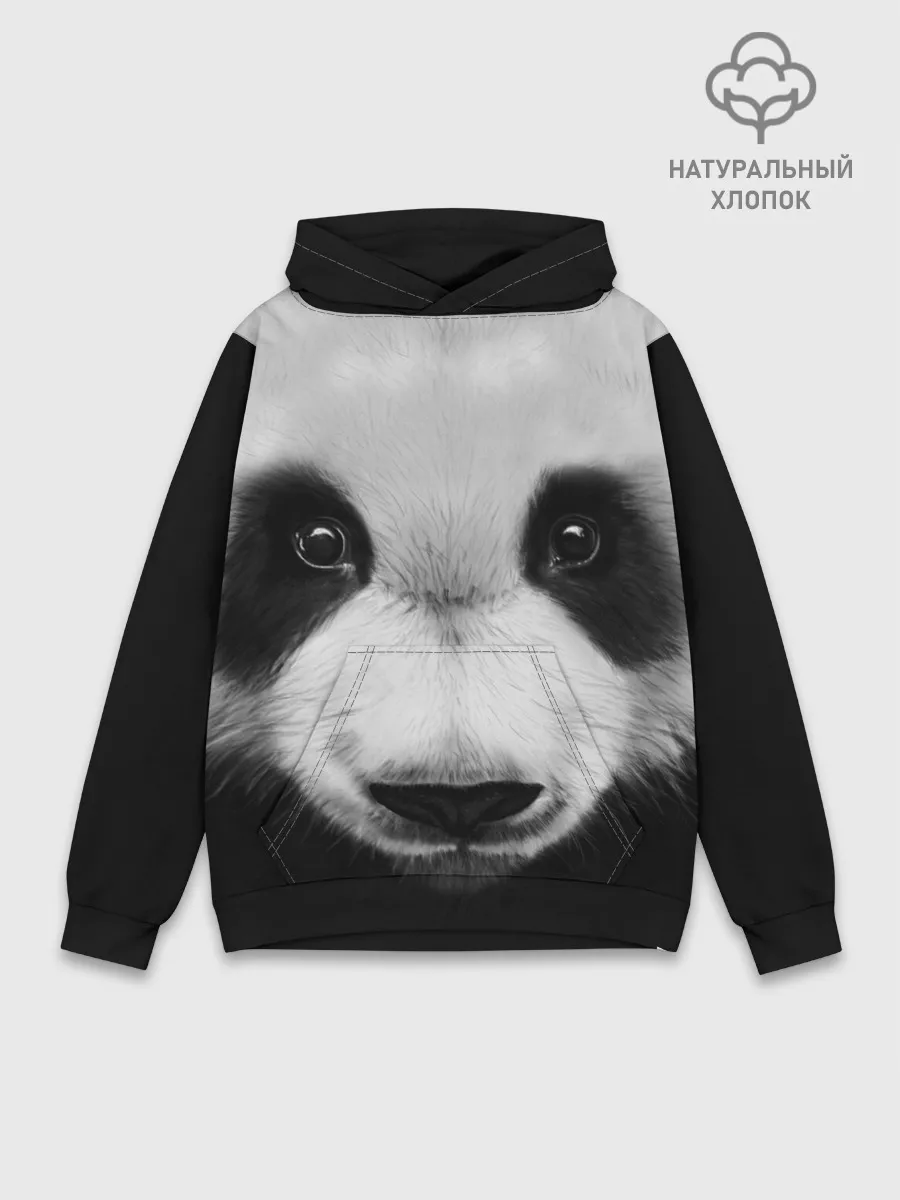 Худи мужской база хлопок / Морда панды