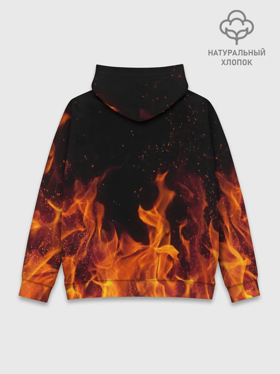 Худи мужской база хлопок / Огонь с искрами