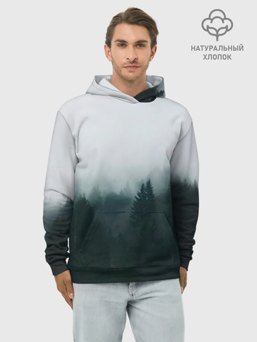 Худи мужской база хлопок / Лес