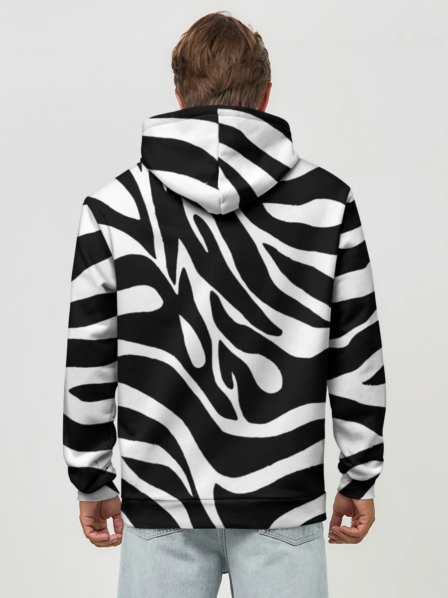 Худи мужской база хлопок / Зебра
