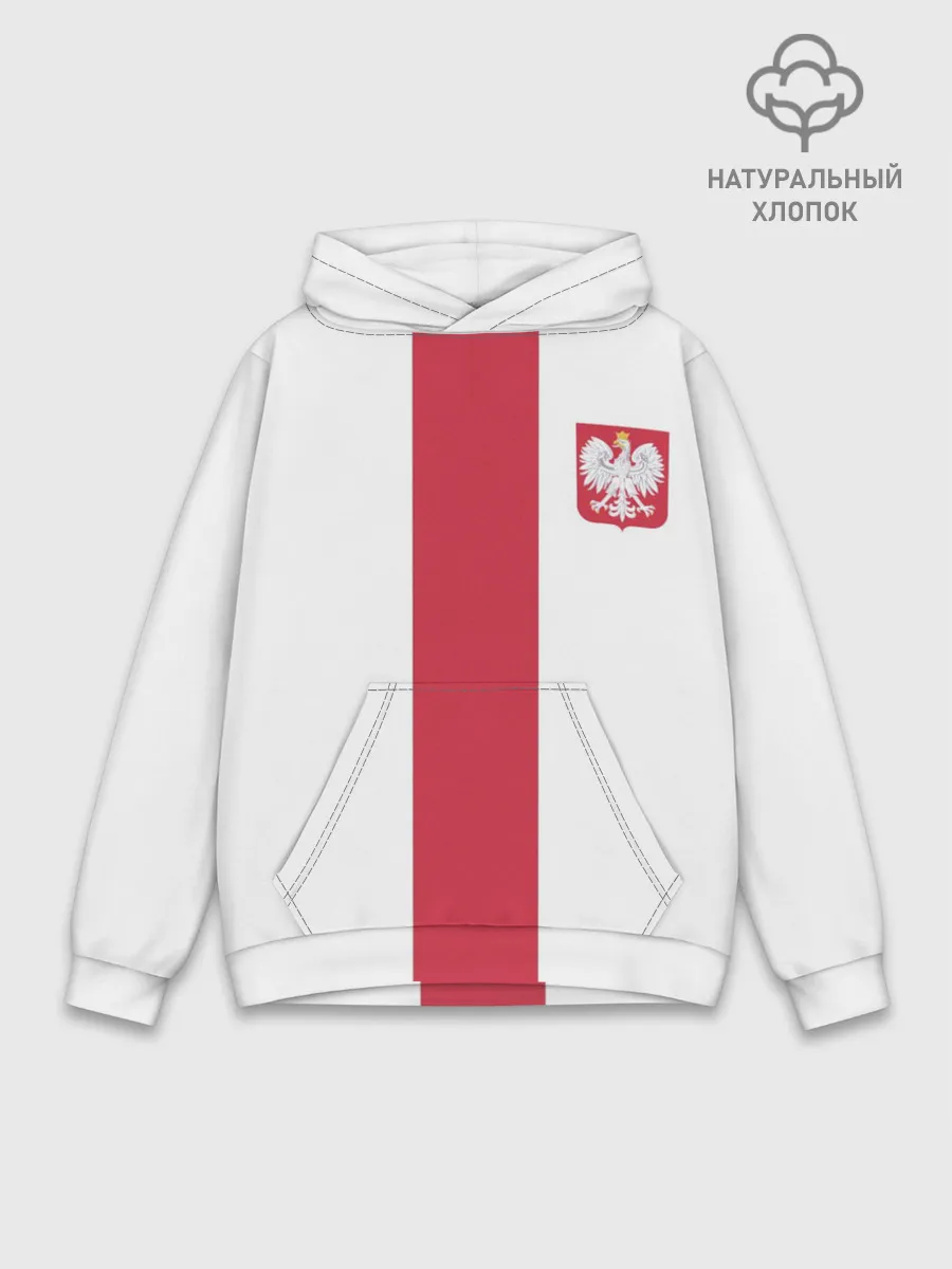 Худи мужской база хлопок / Сборная Польша