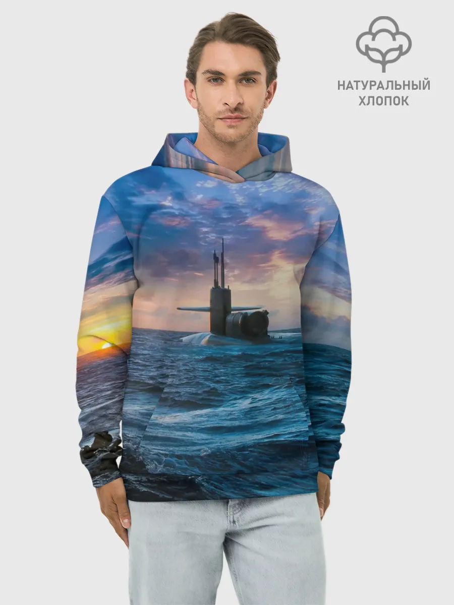 Худи мужской база хлопок / Подводная лодка