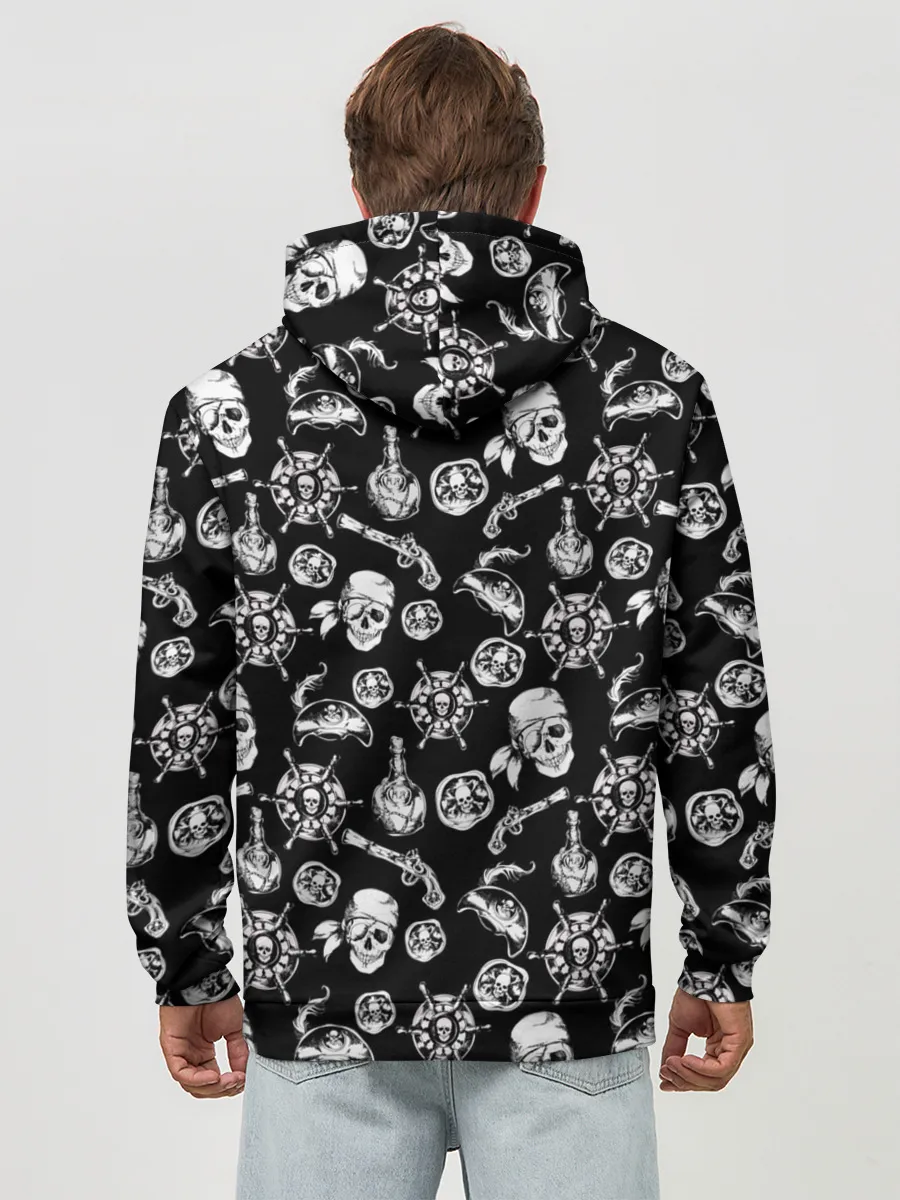 Худи мужской база хлопок / Pirates Pattern