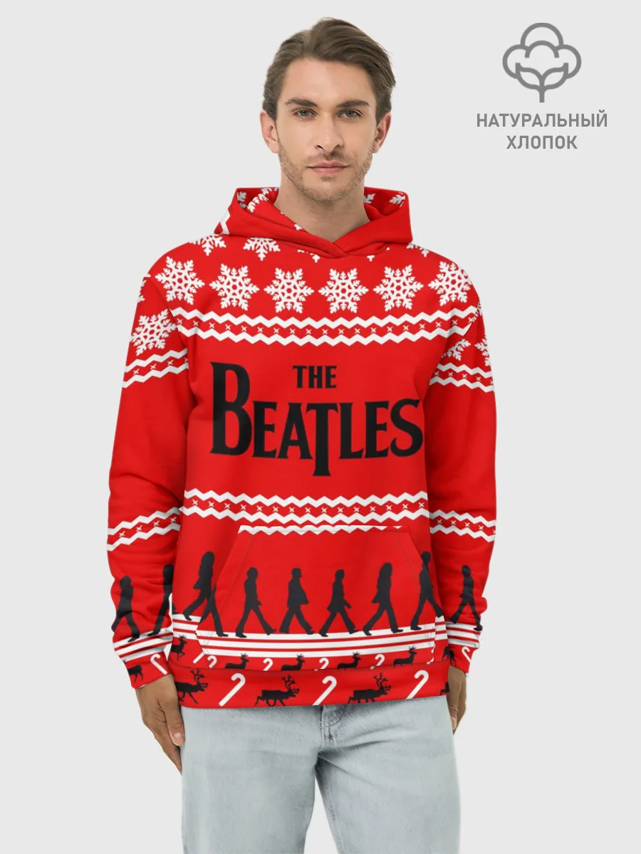 Худи мужской база хлопок / Праздничный The Beatles
