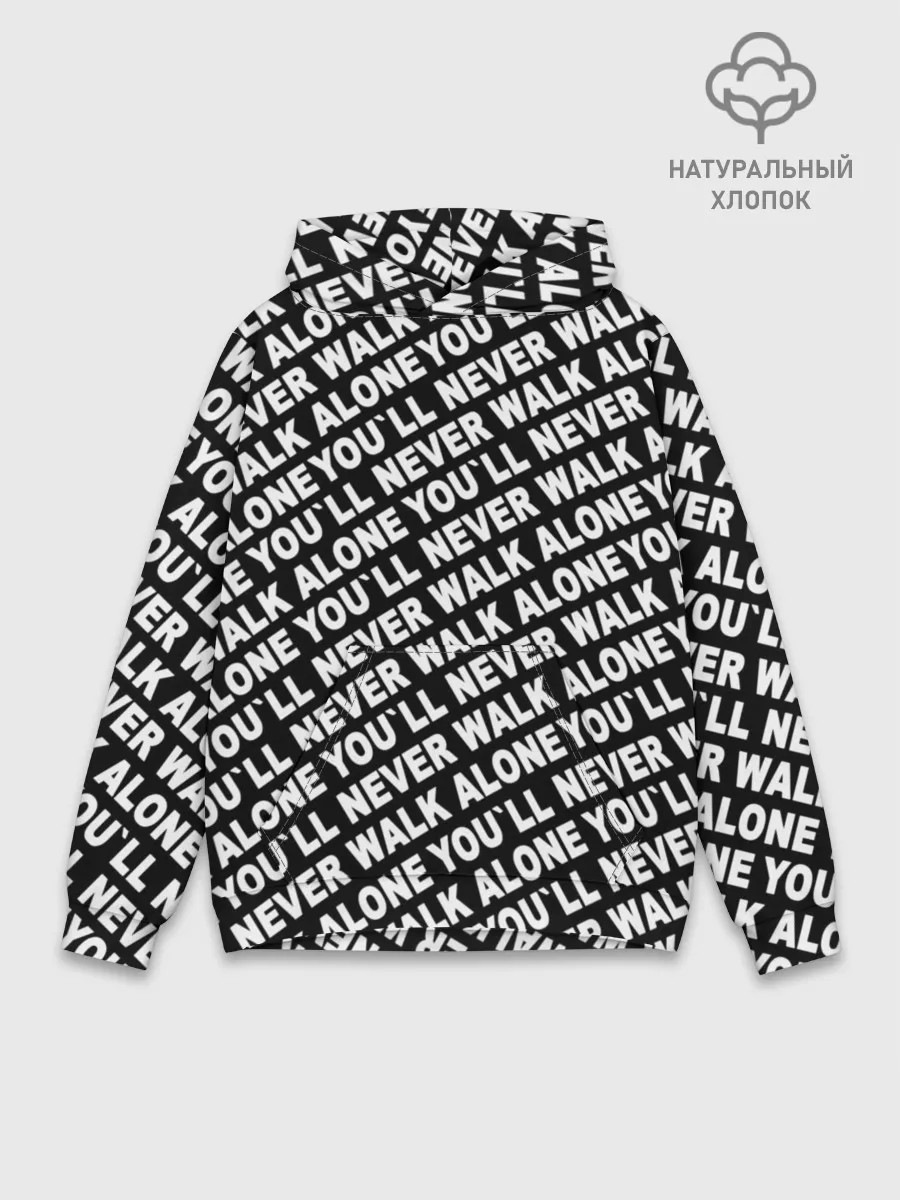 Худи мужской база хлопок / YNWA ЧБ