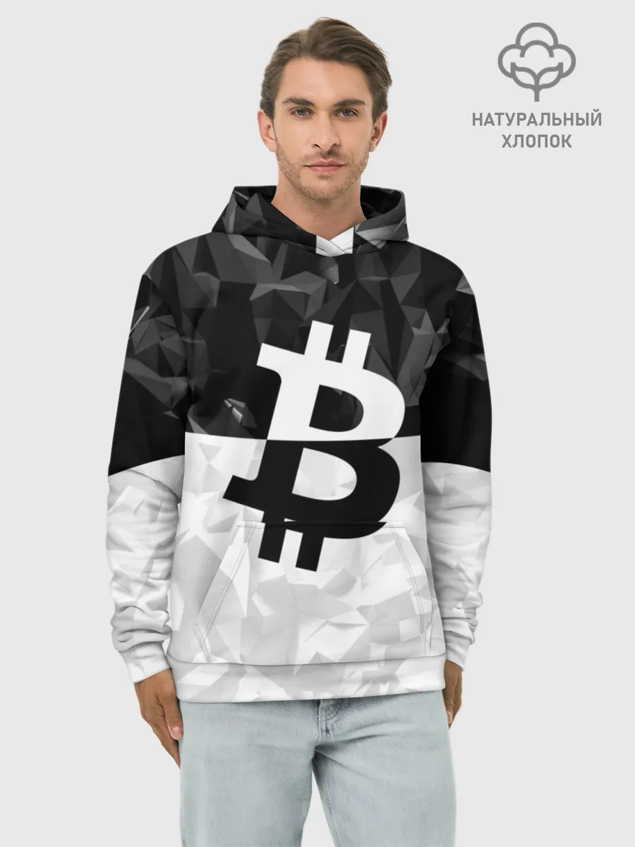 Худи мужской база хлопок / BITCOIN Black Collection