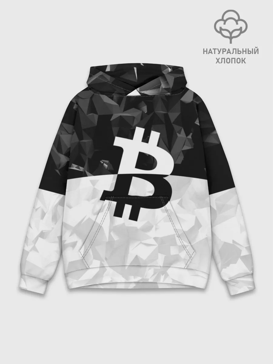 Худи мужской база хлопок / BITCOIN Black Collection
