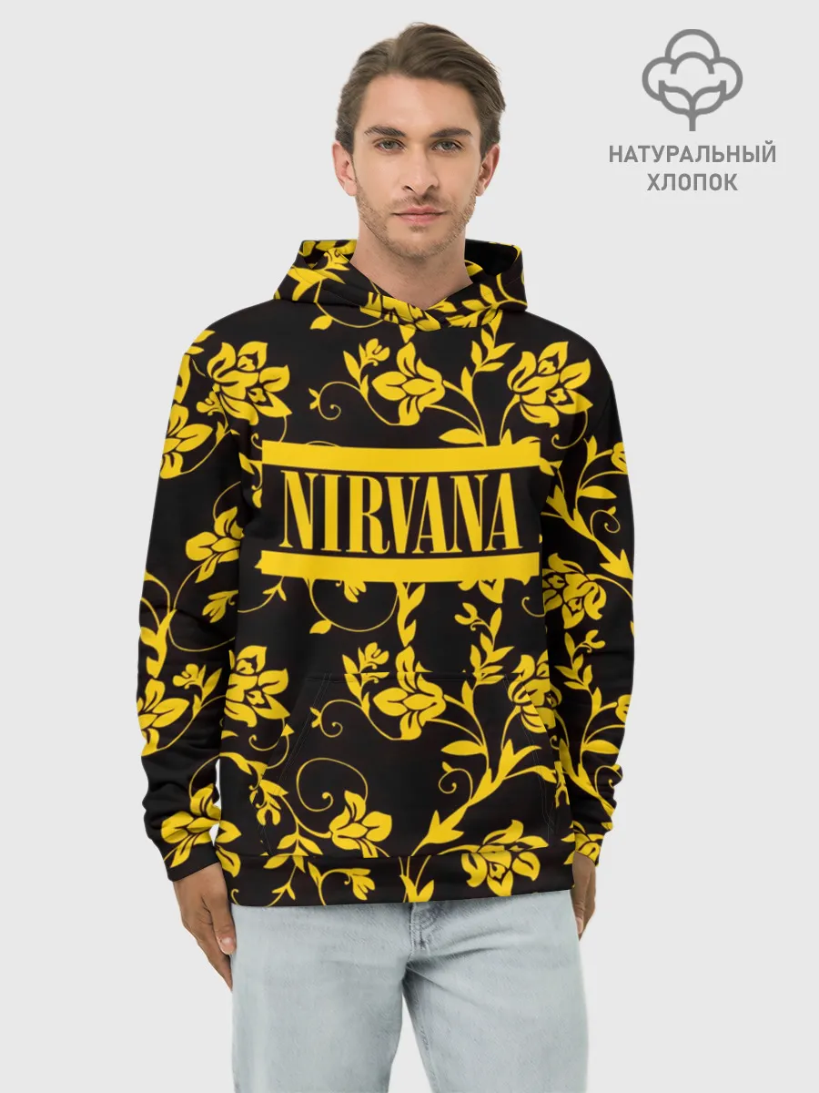 Худи мужской база хлопок / Nirvana узоры
