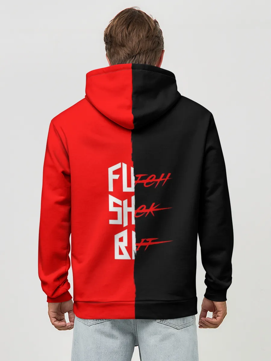 Худи мужской база хлопок / Red & Black