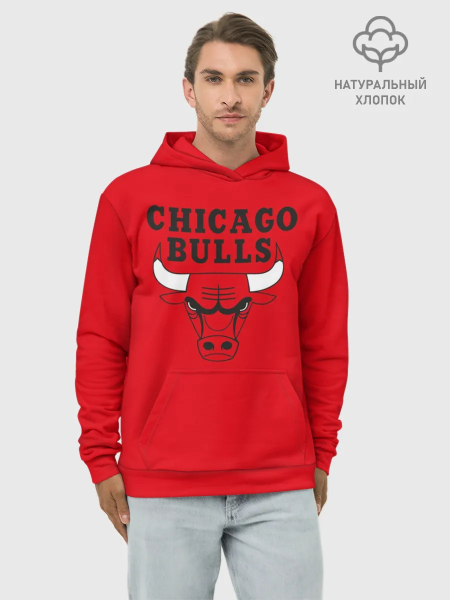 Худи мужской база хлопок / Chicago Bulls