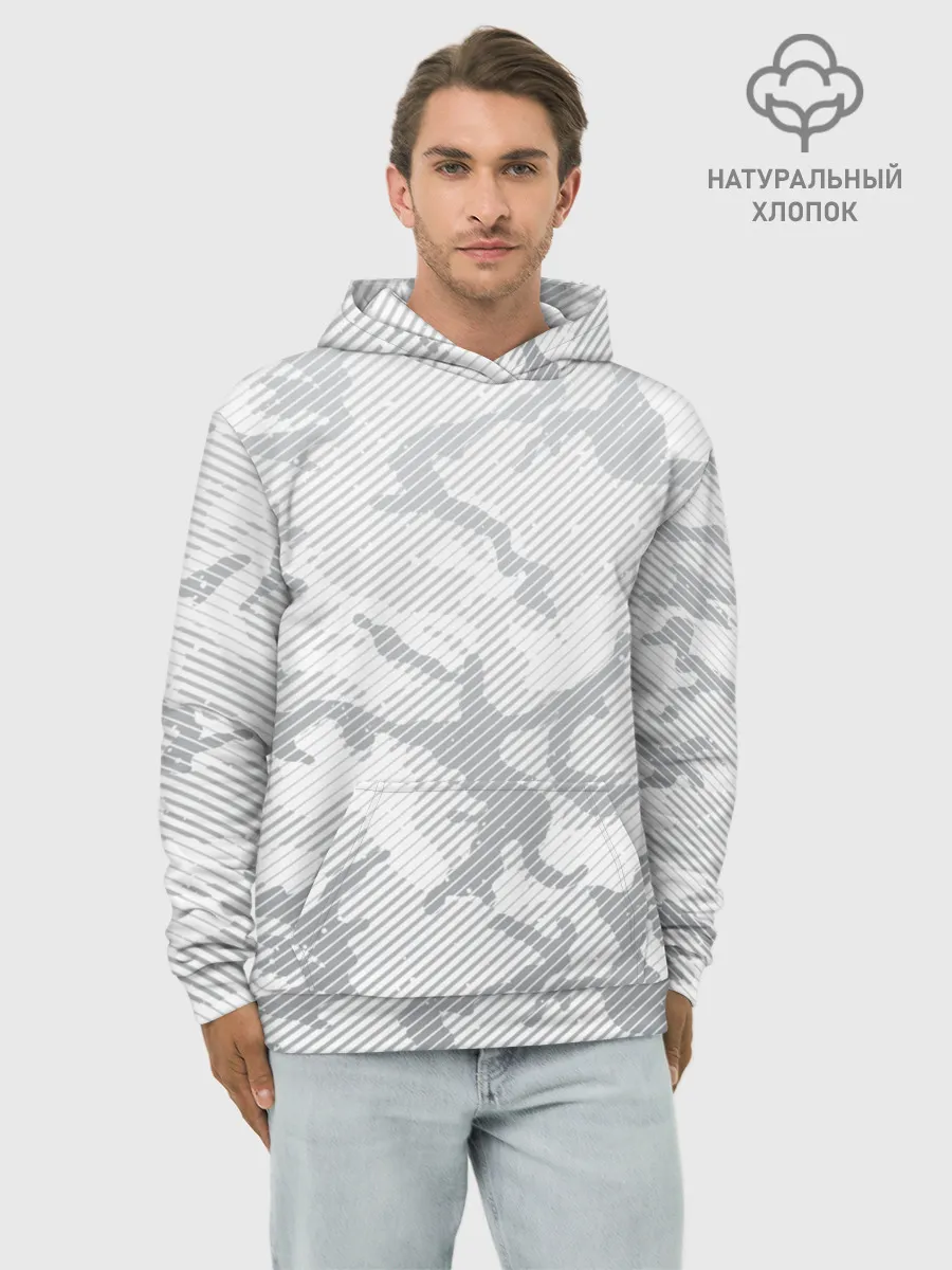 Худи мужской база хлопок / Lite Camouflage Lines