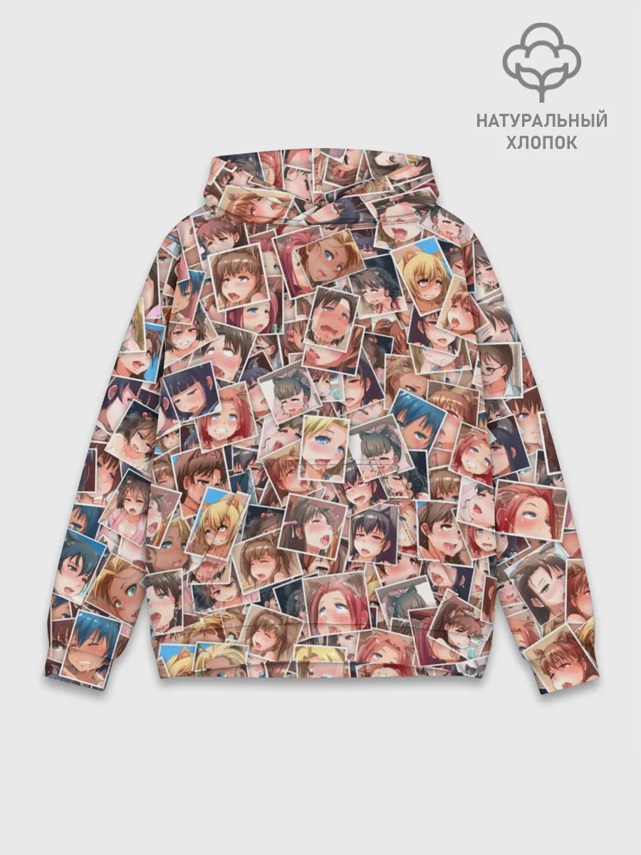 Худи мужской база хлопок / Ahegao faces fhoto