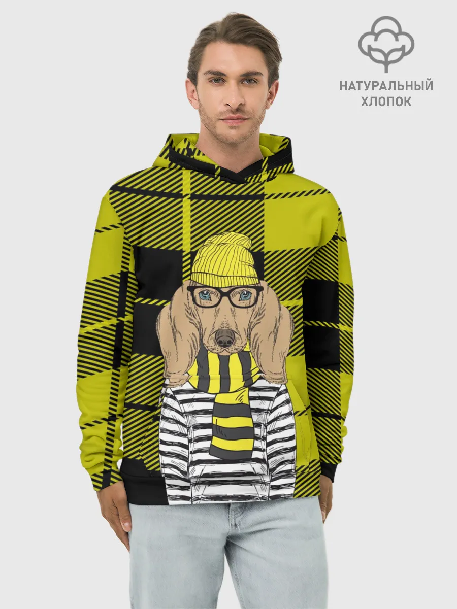 Худи мужской база хлопок / Такса Хипстер