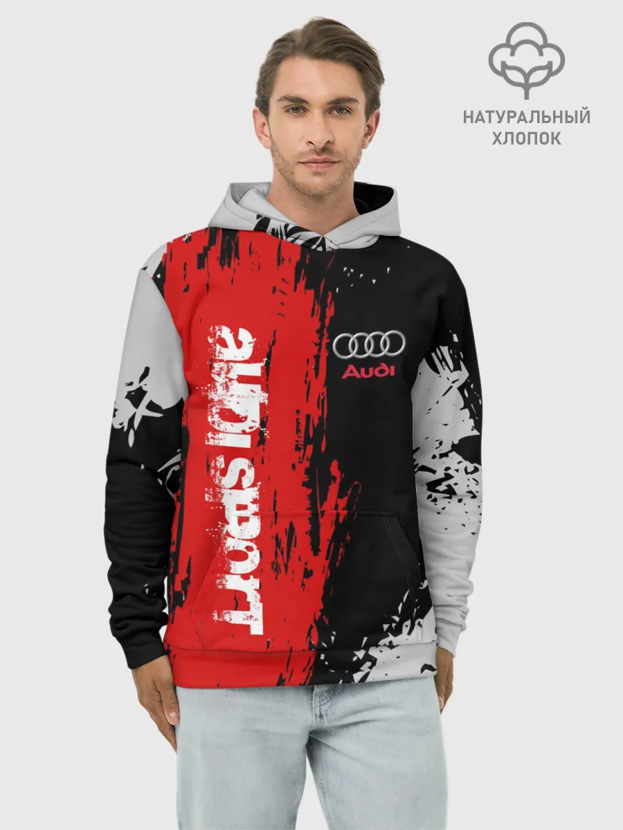Худи мужской база хлопок / AUDI SPORT / АУДИ СПОРТ