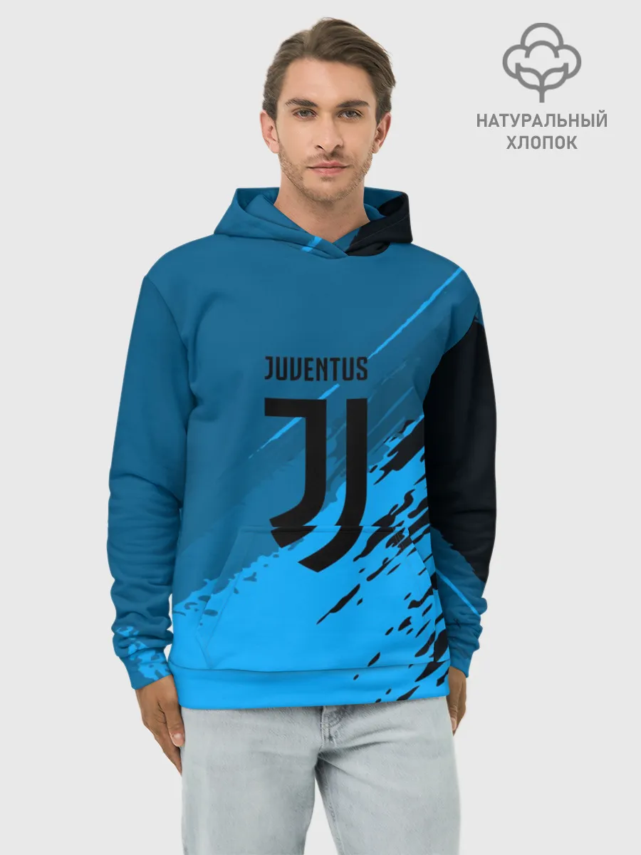 Худи мужской база хлопок / FC Juventus abstract style