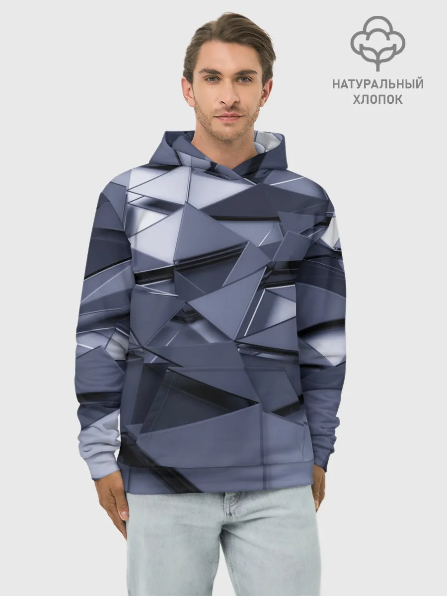 Худи мужской база хлопок / Metalic geometry