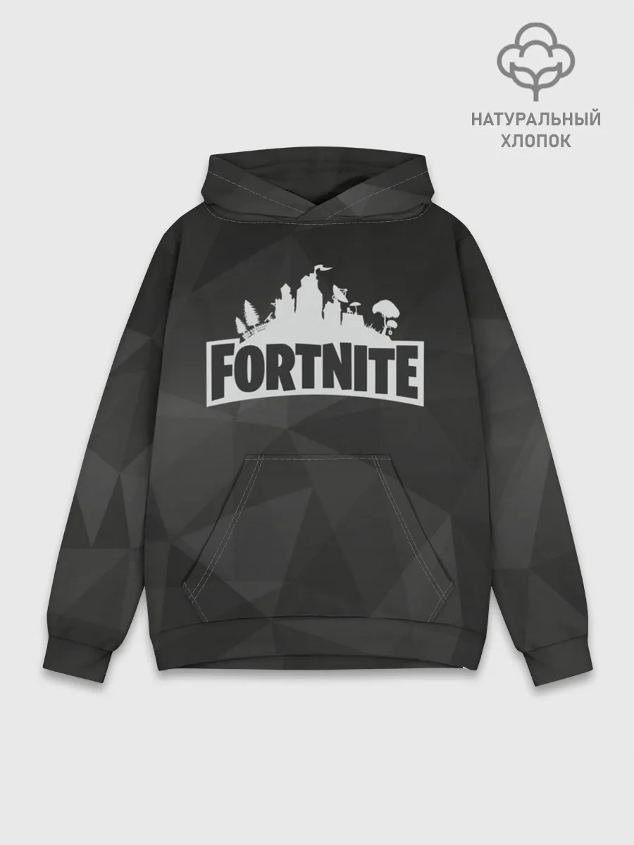 Худи мужской база хлопок / Fortnite Black Abstract