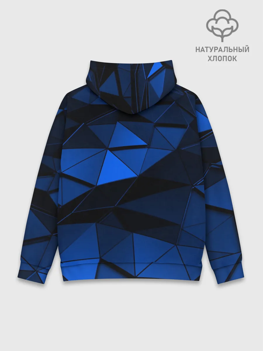 Худи мужской база хлопок / Blue abstraction collection