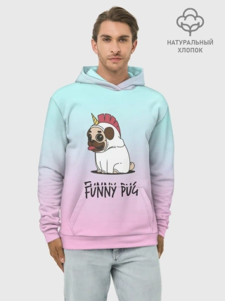 Худи мужской база хлопок / Funny PUG