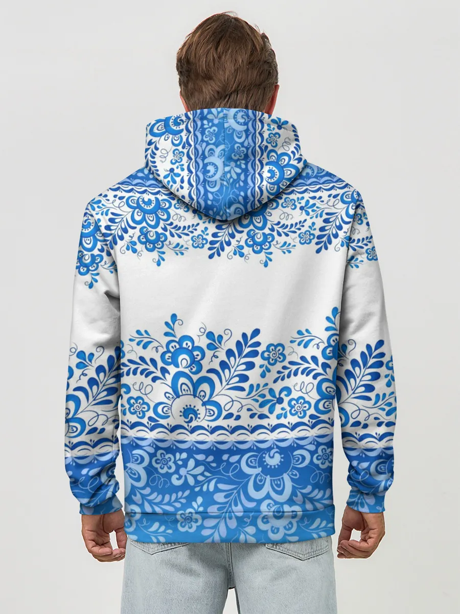 Худи мужской база хлопок / Россия гжель