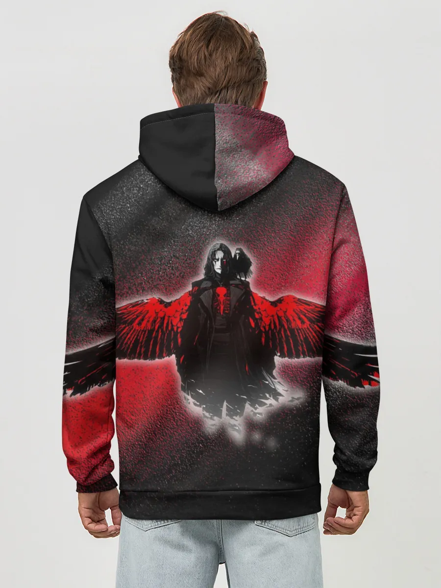 Худи мужской база хлопок / Ворон