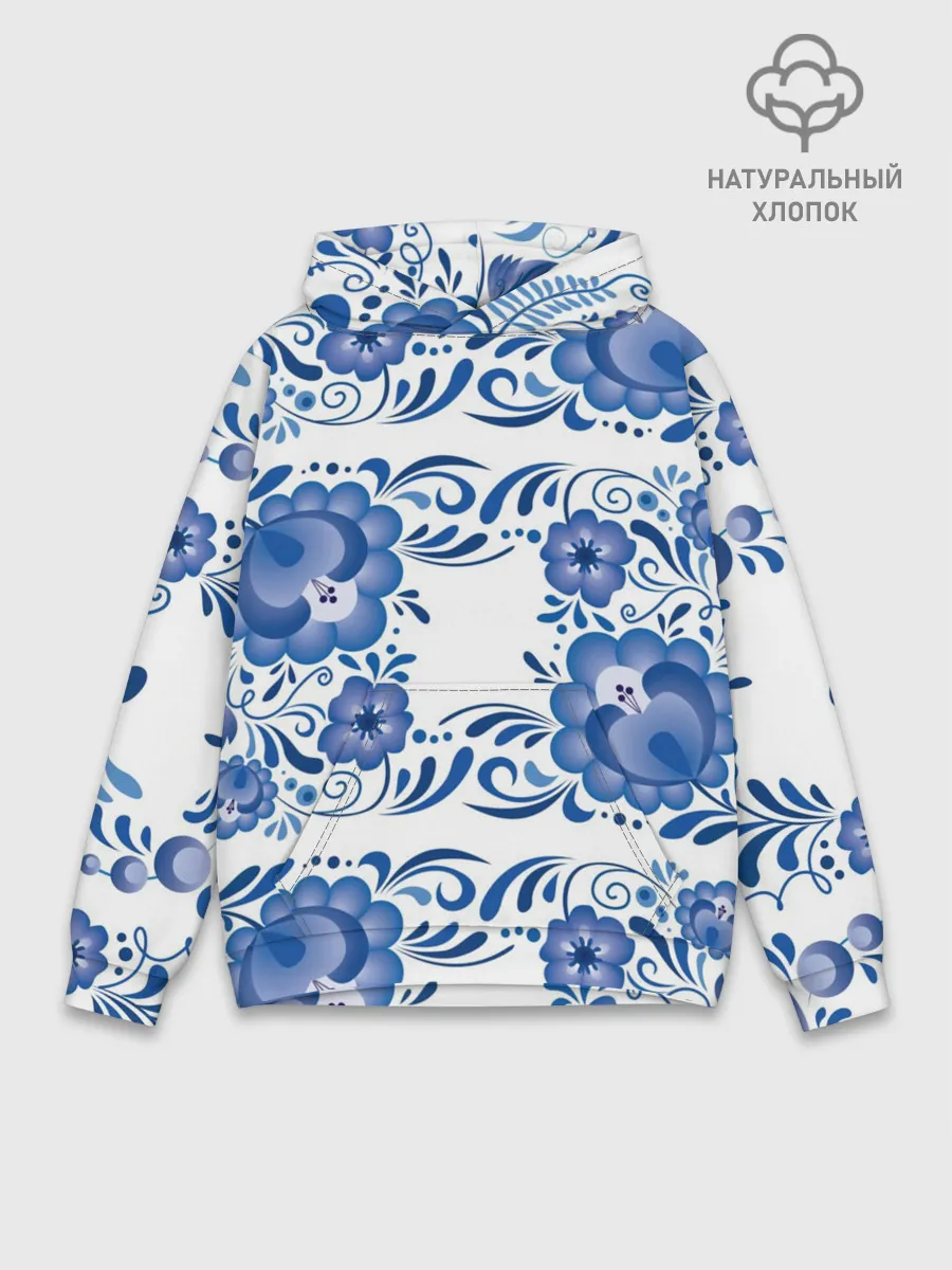 Худи мужской база хлопок / Гжель