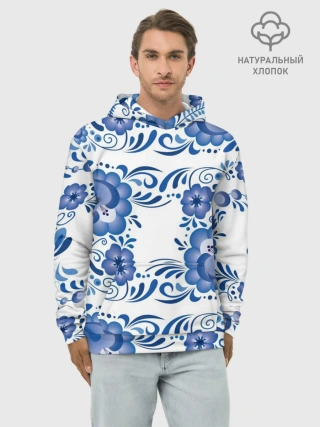 Худи мужской база хлопок / Гжель