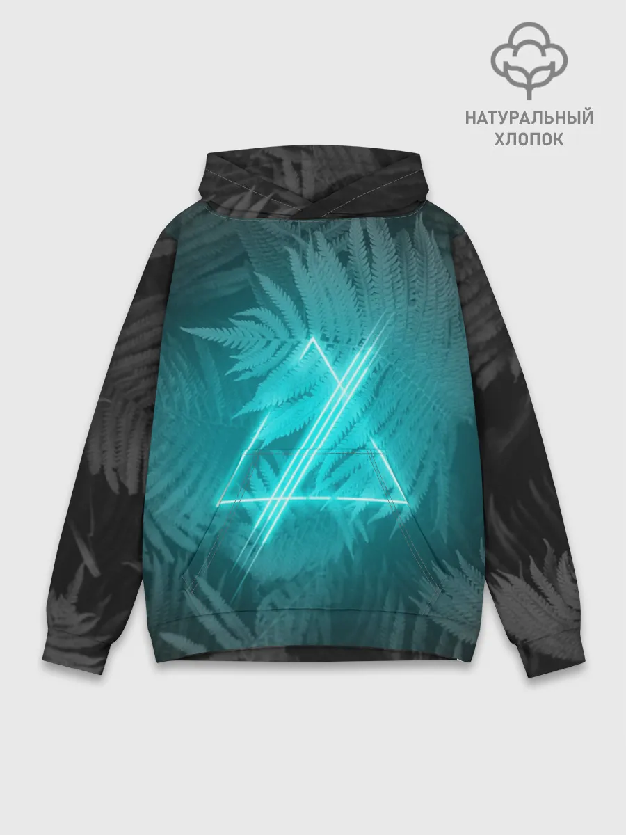 Худи мужской база хлопок / Neon light blue