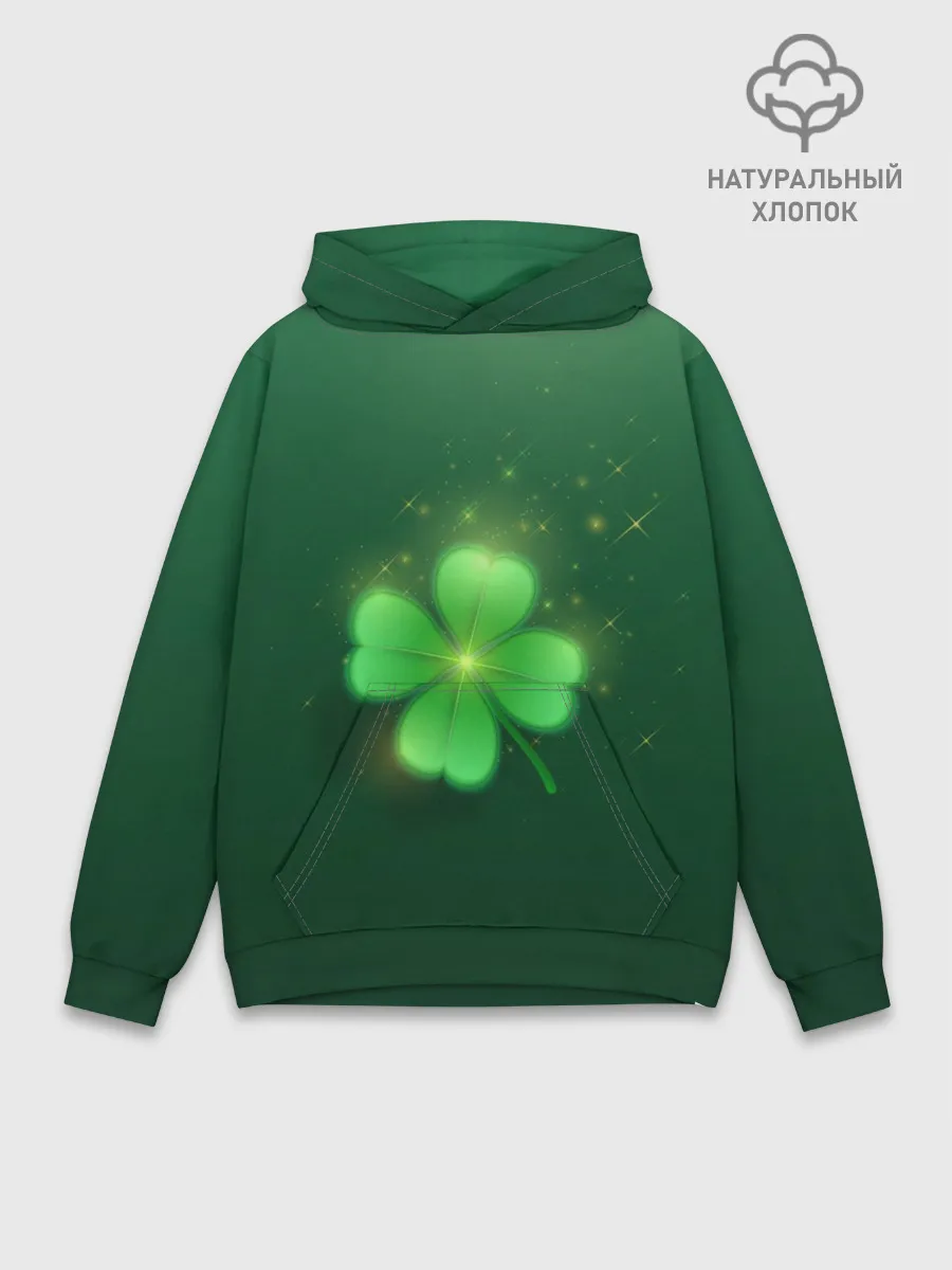 Худи мужской база хлопок / Клевер удачи