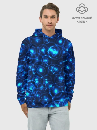 Худи мужской база хлопок / Пузырчатый абстракт