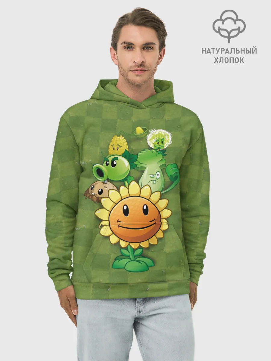 Худи мужской база хлопок / Plants vs Zombies