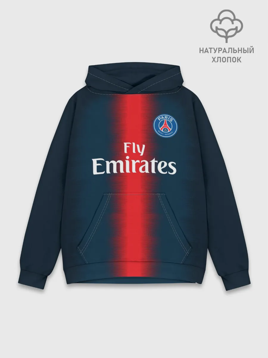 Худи мужской база хлопок / Мбаппе Форма Домашняя 18/19