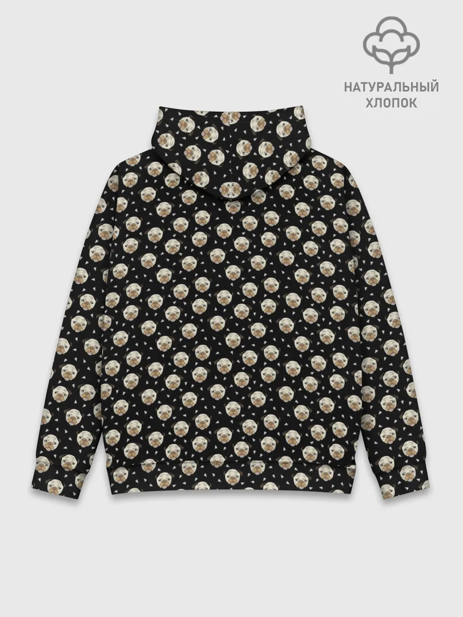 Худи мужской база хлопок / Мопсы