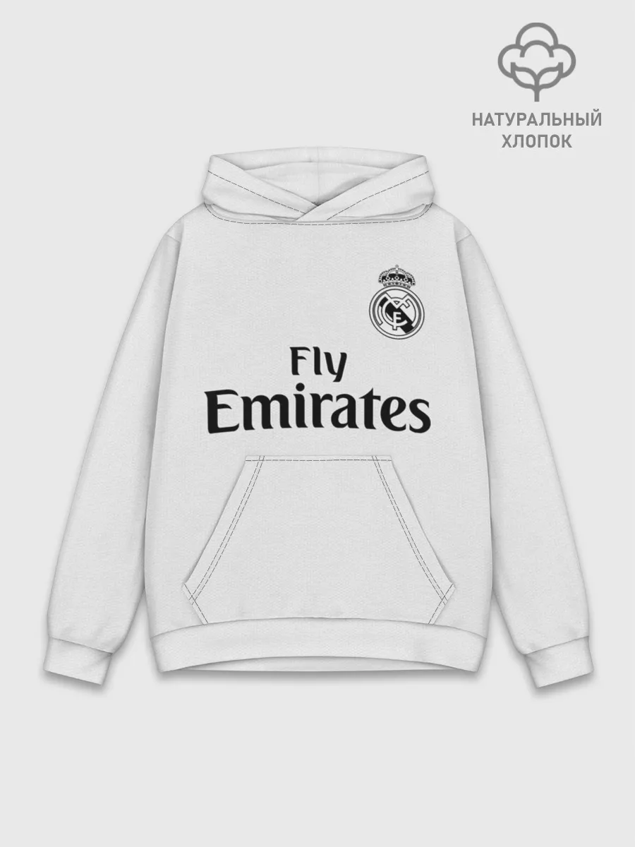 Худи мужской база хлопок / Реал Мадрид Форма Новая 18/19