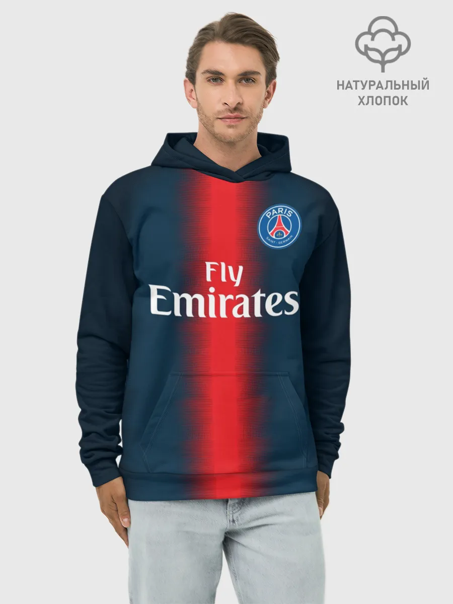 Худи мужской база хлопок / PSG Форма Новая Home 18/19