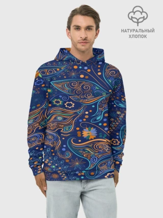 Худи мужской база хлопок / Необычные узоры