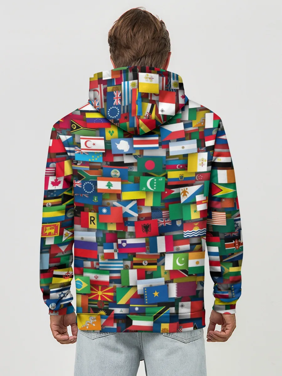 Худи мужской база хлопок / Флаги всех стран