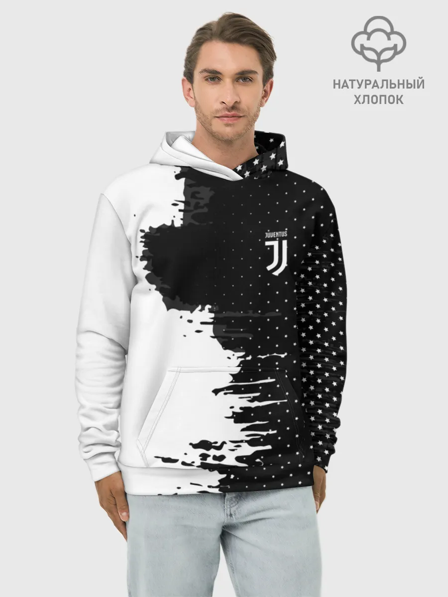 Худи мужской база хлопок / Juventus uniform black 2018