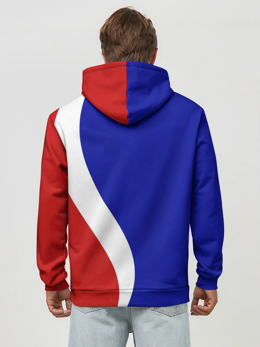 Худи мужской база хлопок / Герб РФ Триколор