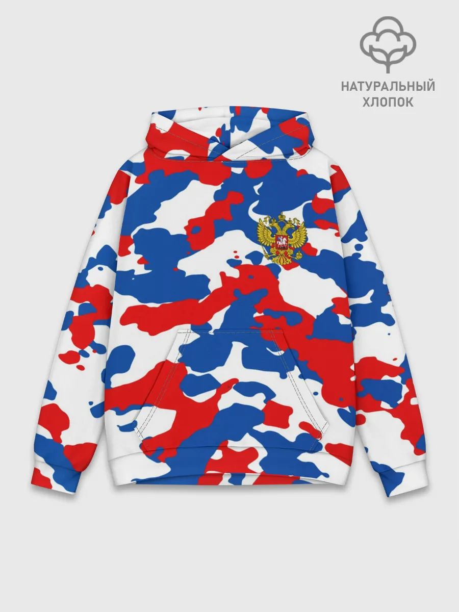 Худи мужской база хлопок / Герб РФ Милитари