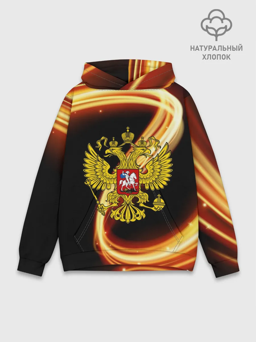 Худи мужской база хлопок / Герб РФ collection line