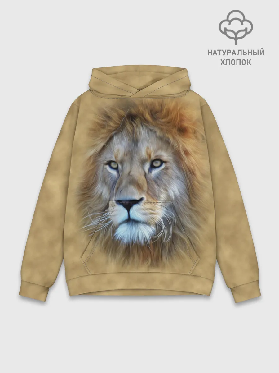 Худи мужской база хлопок / Лев