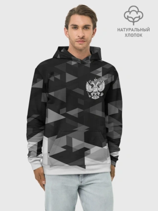 Худи мужской база хлопок / Герб РФ