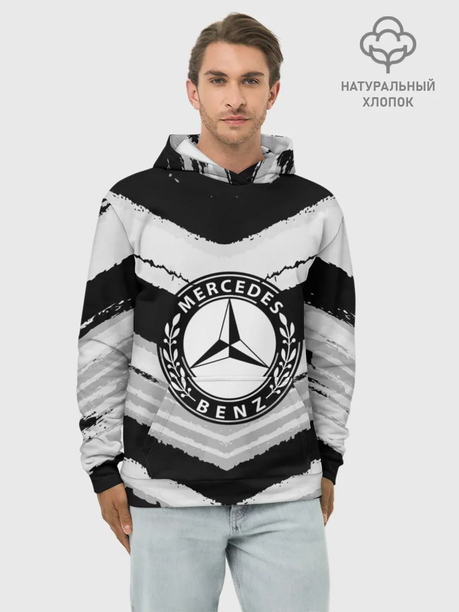 Худи мужской база хлопок / Mercedes sport abstract 2018