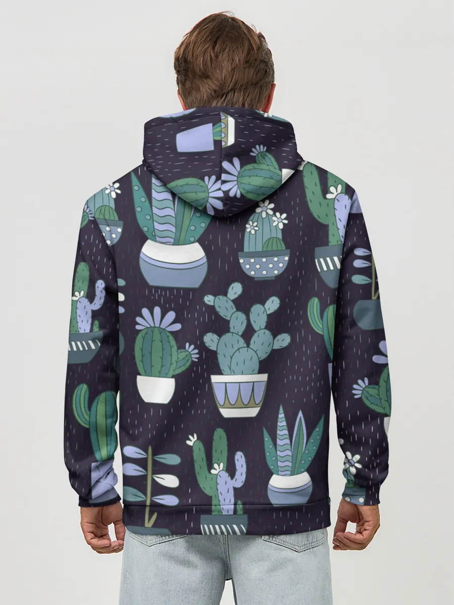 Худи мужской база хлопок / Кактусы