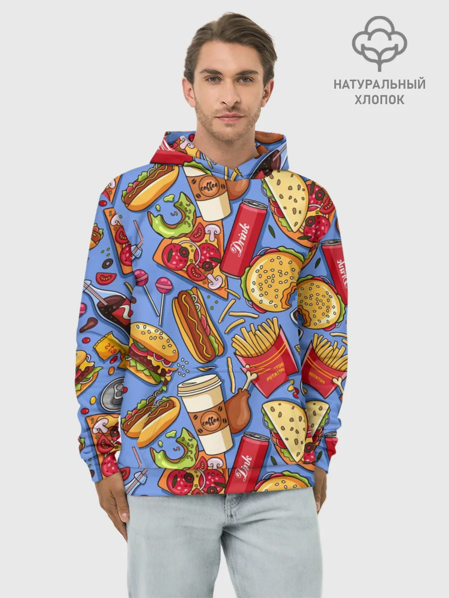 Худи мужской база хлопок / Fastfood