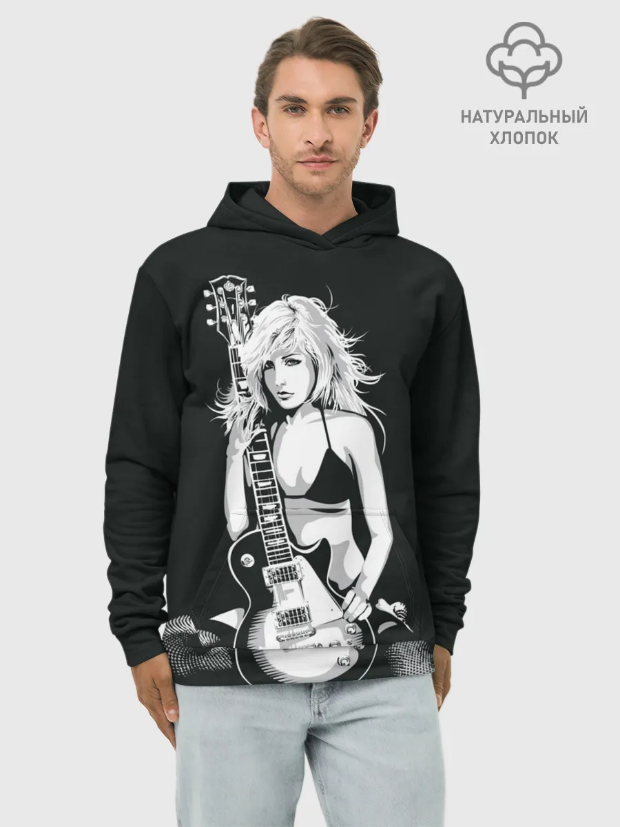 Худи мужской база хлопок / Девушка с гитарой